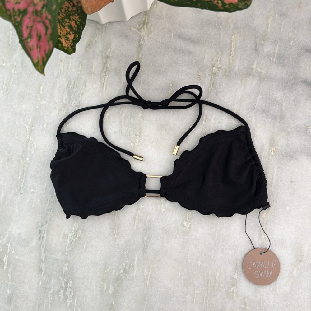 CANALUZ SWIM Playa Bandeau Top in Black